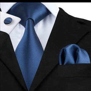 Not Available:Formal Silk Tie Hanky Cufflink Set